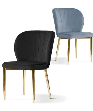 KRZESŁO MUSZLA SHELLY TAPICEROWANE NOGI ZŁOTE (WYBIERZ TKANINĘ) 2