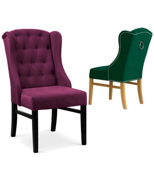 KRZESŁO PIKOWANE FOTELOWE ROYAL CHESTERFIELD  (WYBIERZ TKANINĘ I KOLOR NÓG)