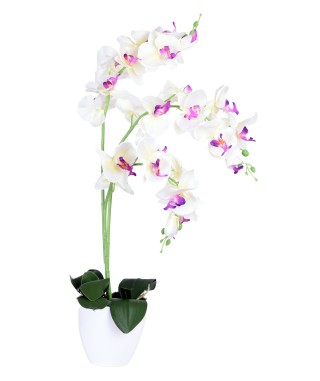 STORCZYK ORCHIDEA SZTUCZNA W DONICZCE 24 KWIATY (BIAŁY, RÓŻOWY) 2