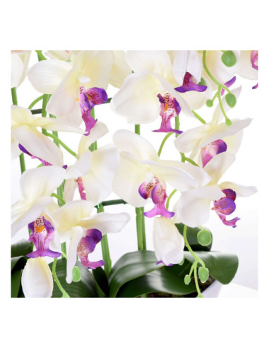 STORCZYK ORCHIDEA SZTUCZNA W DONICZCE 24 KWIATY (BIAŁY, RÓŻOWY)