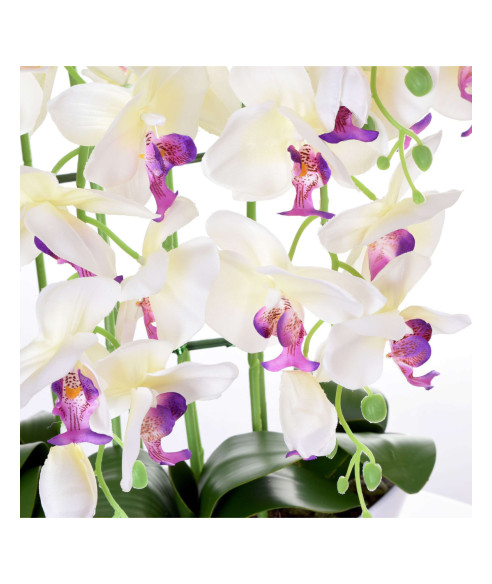 STORCZYK ORCHIDEA SZTUCZNA W DONICZCE 24 KWIATY (BIAŁY, RÓŻOWY)