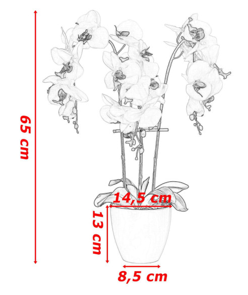 STORCZYK ORCHIDEA SZTUCZNA W DONICZCE 24 KWIATY (BIAŁY, RÓŻOWY)