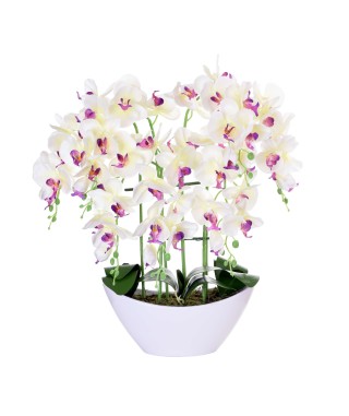STORCZYK ORCHIDEA SZTUCZNA W DONICZCE 56 KWIATÓW (BIAŁY, RÓŻOWY) 2