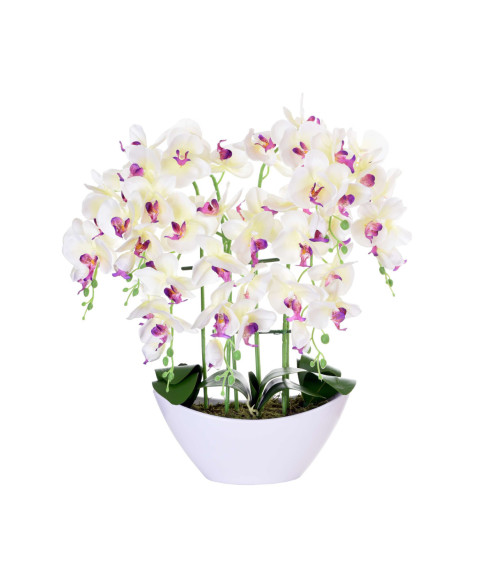 STORCZYK ORCHIDEA SZTUCZNA W DONICZCE 56 KWIATÓW (BIAŁY, RÓŻOWY)