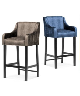 HOKER KRZESŁO BAROWE TAPICEROWANE MILO 60 CM (WYBIERZ TKANINĘ I KOLOR NÓG) 2