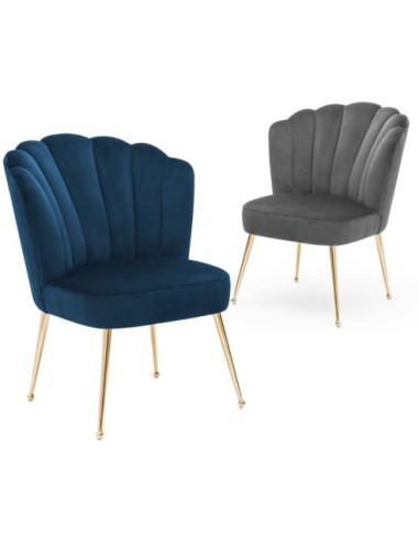 KRZESŁO FOTELOWE MUSZLA BOLONIA ZŁOTE NOGI (WYBIERZ TKANINĘ)