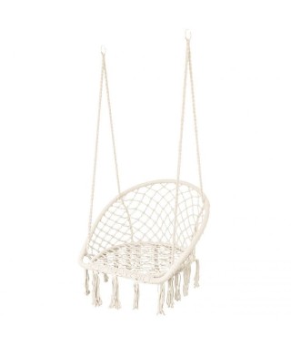 WISZĄCY FOTEL HUŚTAWKA INDIANKA BOHO (KREMOWY, SZARY, CZARNY) 2