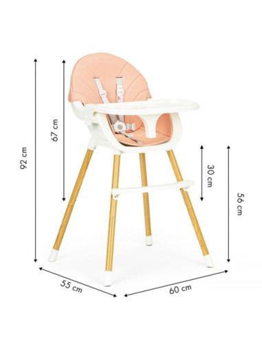 FOTELIK DO KARMIENIA - KRZESEŁKO DLA DZIECI 2 W 1 (BIAŁY, RÓŻOWY, SZARY)