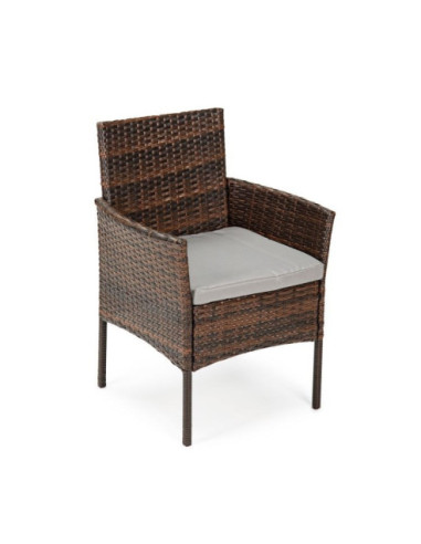 ZESTAW MEBLI OGRODOWYCH GH 2 FOTELE + ŁAWKA + ŁAWA KAWOWA (BRĄZ, CZARNY)