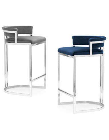 HOKER KUCHENNY KRZESŁO BAROWE VEGAS SREBRNY 60 CM PRODUKCYJNY (WYBIERZ TKANINĘ)