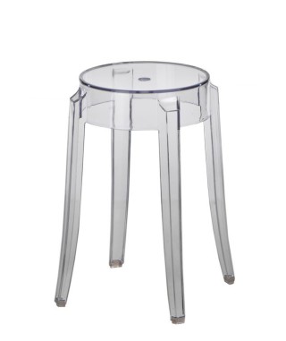 STOŁEK TABORET GHOST 46 CM (TRANSPARENTNY, DYMIONY) 2