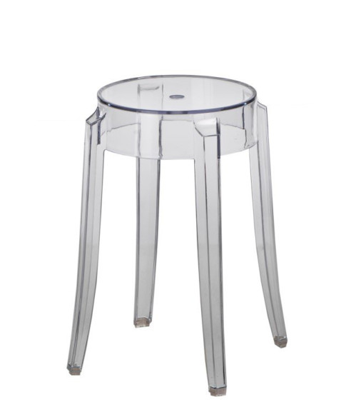 STOŁEK TABORET GHOST 46 CM (TRANSPARENTNY, DYMIONY)