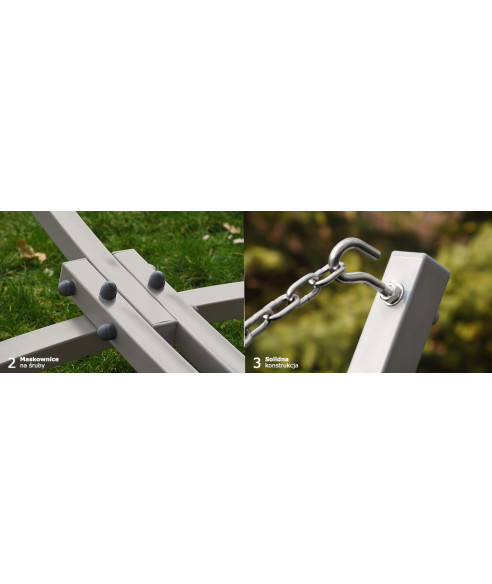 STELAŻ METALOWY NA HAMAK HUŚTAWKĘ WISZĄCE KRZESŁO - 3 W 1!