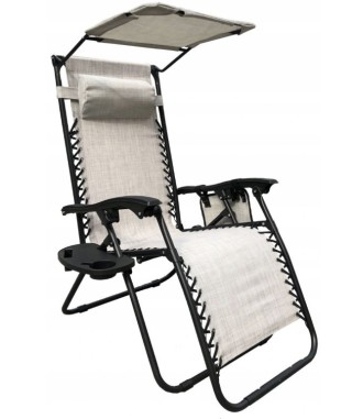 LEŻAK OGRODOWY Z DASZKIEM ZERO GRAVITY ROZKŁADANY (WYBIERZ KOLOR) 2