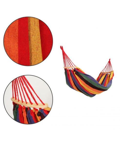 HAMAK OGRODOWY 2-OSOBOWY BAWEŁNA + POKROWIEC (WYBIERZ KOLOR)