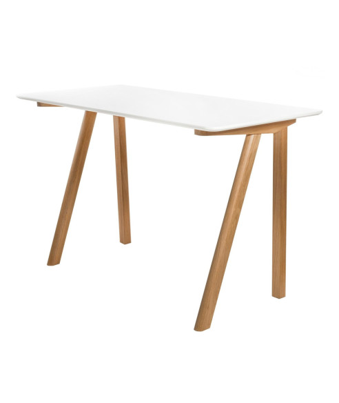 BIURKO SKANDYNAWSKIE TUNN BIAŁY BLAT NOGI DĄB