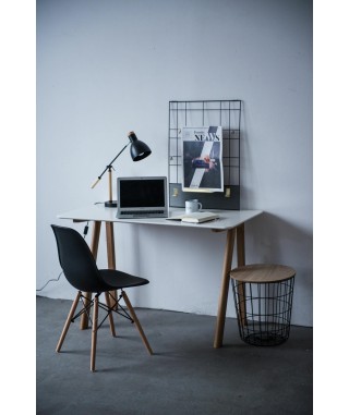 BIURKO SKANDYNAWSKIE TUNN BIAŁY BLAT NOGI DĄB 2