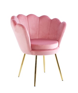 KRZESŁO FOTELOWE MUSZELKA GLAMOUR ZŁOTE NOGI FR1-FX (WYBIERZ KOLOR) 2