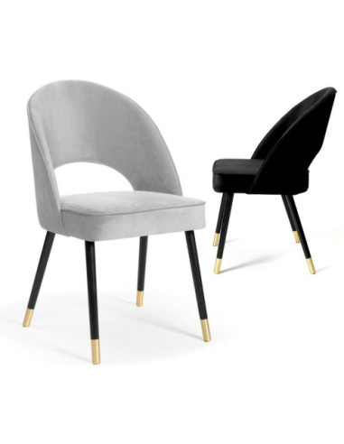 KRZESŁO TAPICEROWANE Z PRZEŚWITEM PONTE PLUS ZE ZŁOTYMI NAKŁADKAMI  (WYBIERZ TKANINĘ I KOLOR NÓG)