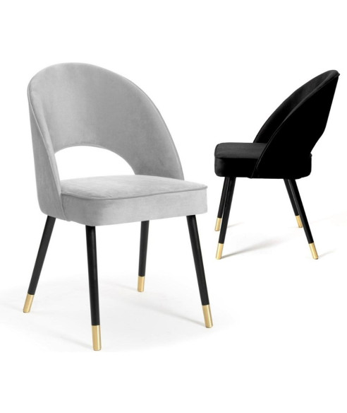 KRZESŁO TAPICEROWANE Z PRZEŚWITEM PONTE PLUS ZE ZŁOTYMI NAKŁADKAMI  (WYBIERZ TKANINĘ I KOLOR NÓG)