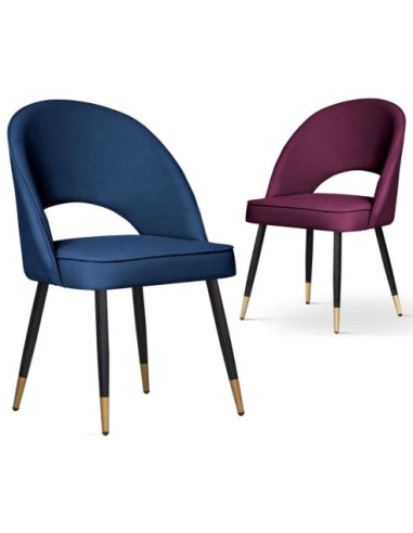 KRZESŁO TAPICEROWANE PONTE Z PRZEŚWITEM NOGI CZARNE ZE ZŁOTYMI KOŃCÓWKAMI (WYBIERZ TKANINĘ)