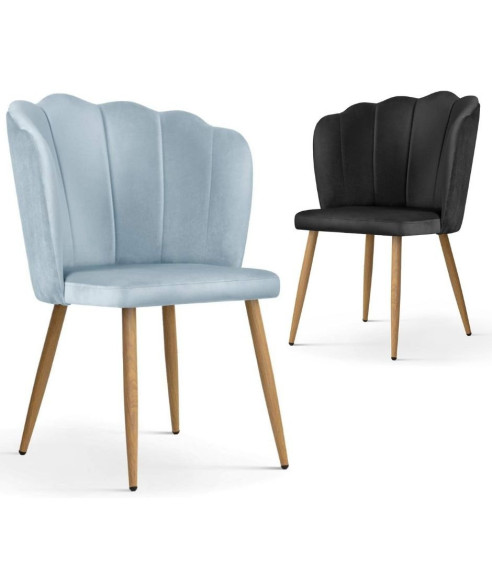 KRZESŁO VELVET MUSZLA KORONA HILTON NOGI METAL DĄB (WYBIERZ TKANINĘ)