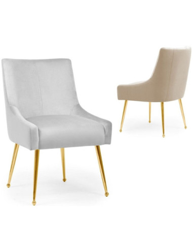 KRZESŁO FOTELOWE DO JADALNI SIZAR ZŁOTE NOGI (WYBIERZ TKANINĘ)