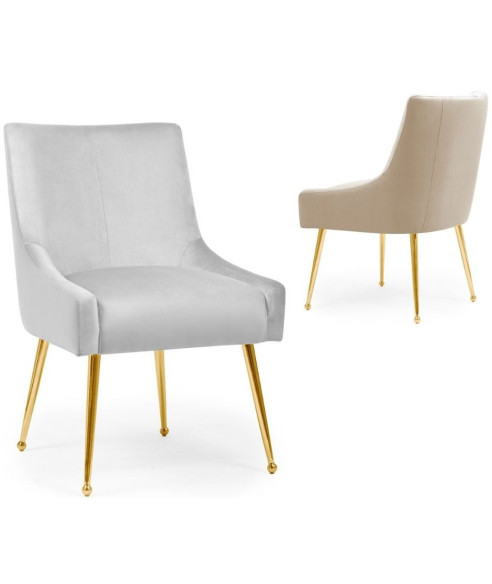 KRZESŁO FOTELOWE DO JADALNI SIZAR ZŁOTE NOGI (WYBIERZ TKANINĘ)