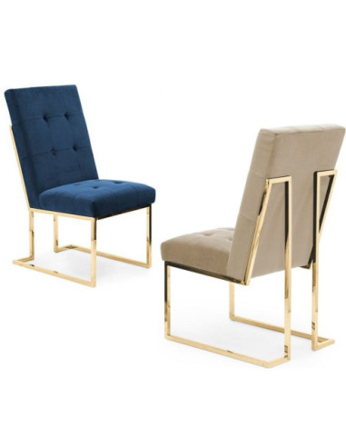 KRZESŁO GLAMOUR NA PŁOZACH DO JADALNI PIERRE PODSTAWA ZŁOTA PŁOZA (WYBIERZ TKANINĘ KOLOR)