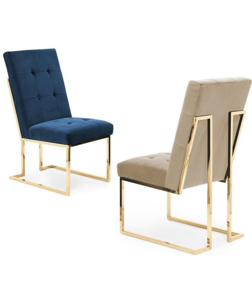 KRZESŁO GLAMOUR NA PŁOZACH DO JADALNI PIERRE PODSTAWA ZŁOTA PŁOZA (WYBIERZ TKANINĘ KOLOR)