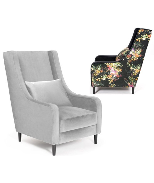 FOTEL WYPOCZYNKOWY MAURICE Z PODUSZKĄ  (WYBIERZ TKANINĘ I KOLOR NÓG)