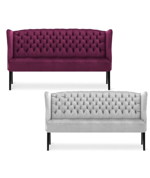 ŁAWKA TAPICEROWANA PIKOWANA CHESTERFIELD WERONICA (WYBIERZ TKANINĘ I KOLOR NÓG)