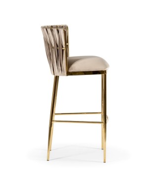 HOKER KUCHENNY KRZESŁO BAROWE HORDIA ZŁOTE NOGI 70 CM (WYBIERZ KOLOR) 2