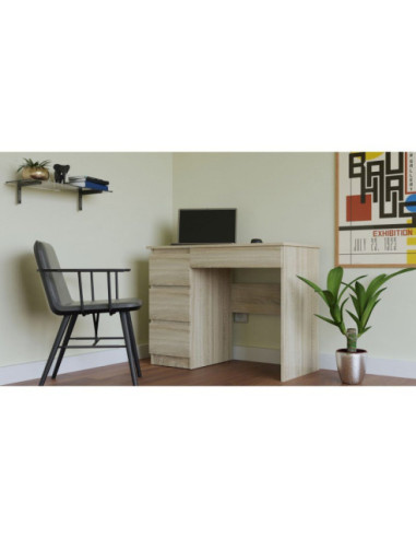 BIURKO HOMOFFICE SZKOLNE MIJAS 3 SZUFLADY DĄB SONOMA (PRAWOSTRONNE, LEWOSTRONNE)