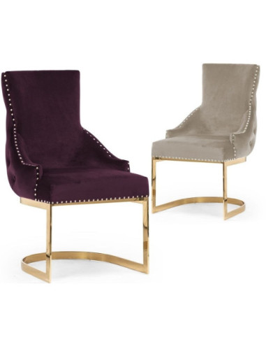 KRZESŁO PIKOWANE GLAMOUR TULUZA PODSTAWA PODKOWA ZŁOTA (WYBIERZ TKANINĘ)