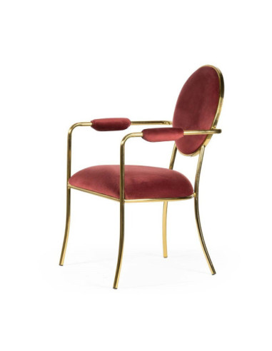 KRZESŁO BANKIETOWE GLAMOUR ANTIBA VELVET ZŁOTE NOGI  (BORDOWY, CZARNY)