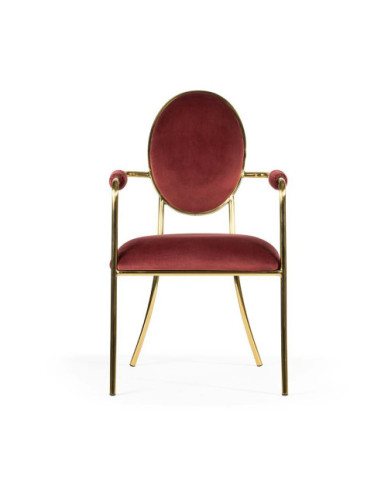 KRZESŁO BANKIETOWE GLAMOUR ANTIBA VELVET ZŁOTE NOGI  (BORDOWY, CZARNY)