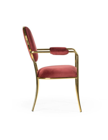 KRZESŁO BANKIETOWE GLAMOUR ANTIBA VELVET ZŁOTE NOGI  (BORDOWY, CZARNY)