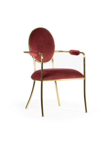 KRZESŁO BANKIETOWE GLAMOUR ANTIBA VELVET ZŁOTE NOGI  (BORDOWY, CZARNY)