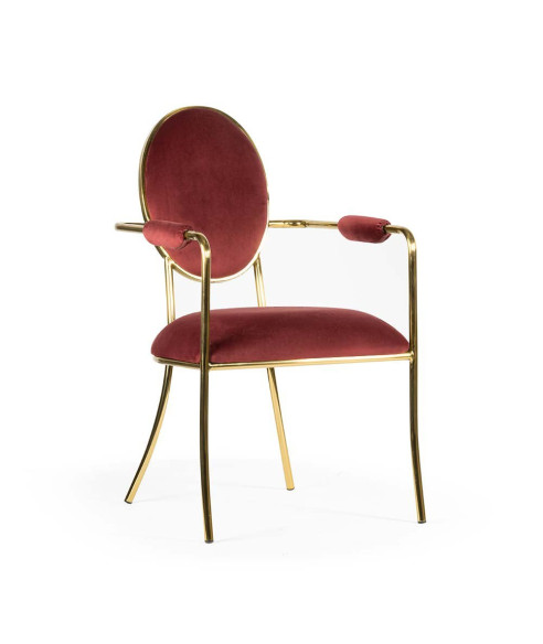 KRZESŁO BANKIETOWE GLAMOUR ANTIBA VELVET ZŁOTE NOGI  (BORDOWY, CZARNY)