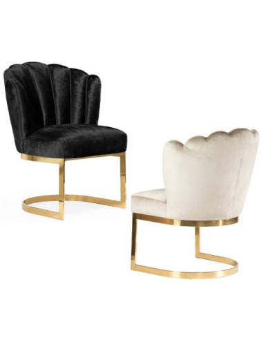 KRZESŁO FOTELOWE GLAMOUR MONALIZA PODSTAWA PODKOWA ZŁOTA (WYBIERZ TKANINĘ)