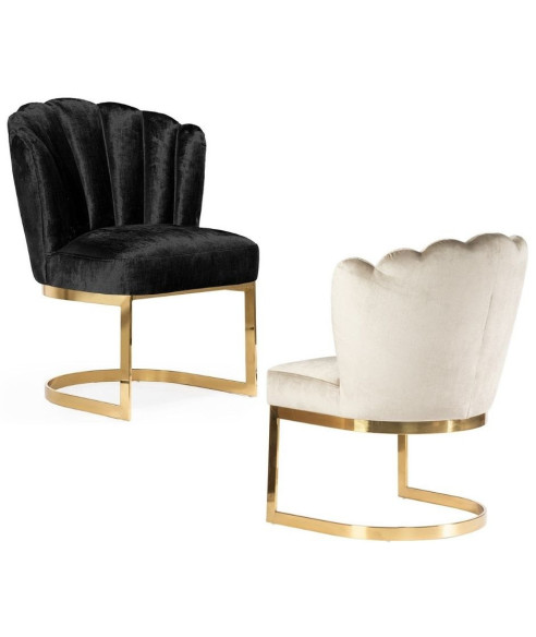 KRZESŁO FOTELOWE GLAMOUR MONALIZA PODSTAWA PODKOWA ZŁOTA (WYBIERZ TKANINĘ)