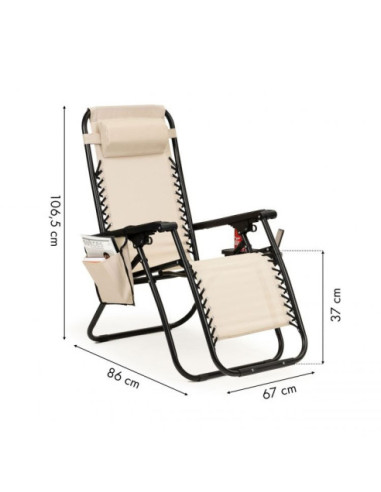 LEŻAK OGRODOWY ZERO GRAVITY ROZKŁADANY GH  (WYBIERZ KOLOR)
