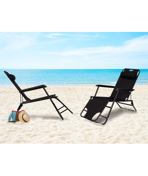 LEŻAK FOTEL OGRODOWY Z PODŁOKIETNIKAMI ROZKŁADANY (WYBIERZ KOLOR)