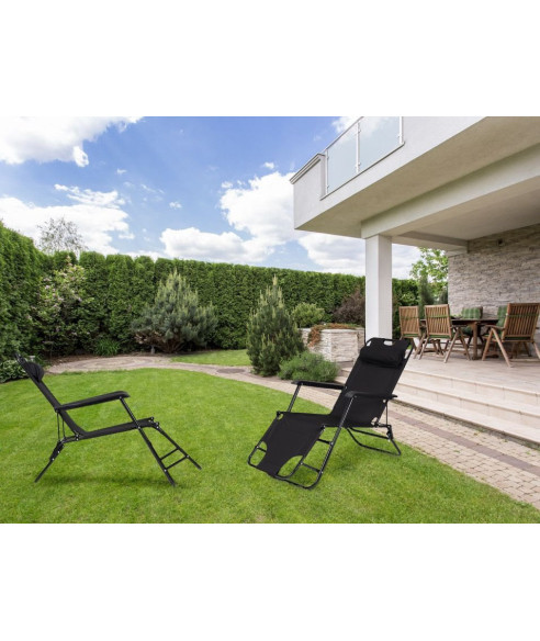 LEŻAK FOTEL OGRODOWY Z PODŁOKIETNIKAMI ROZKŁADANY (WYBIERZ KOLOR)