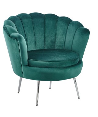 FOTEL LC-032-1 SHELL MUSZELKA VELVET WYPOCZYNKOWY NOGI CHROM (WYBIERZ KOLOR) 2
