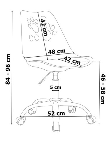 KRZESŁO OBROTOWE DZIECIĘCE FOTELIK DO BIURKA GROVER (WYBIERZ KOLOR)