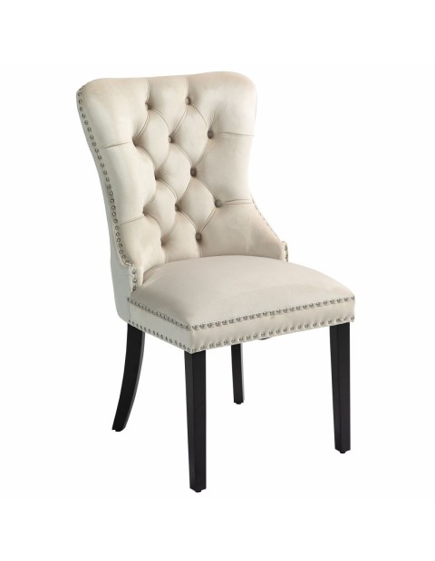 KRZESŁO MADAME X GLAMOUR PIKOWANE Z KOŁATKĄ (BEŻOWY, CZARNY)
