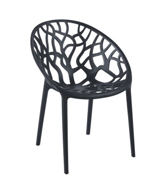 KRZESŁO DO SALONU I OGRODU POLIPROPYLEN KORAL CZARNE