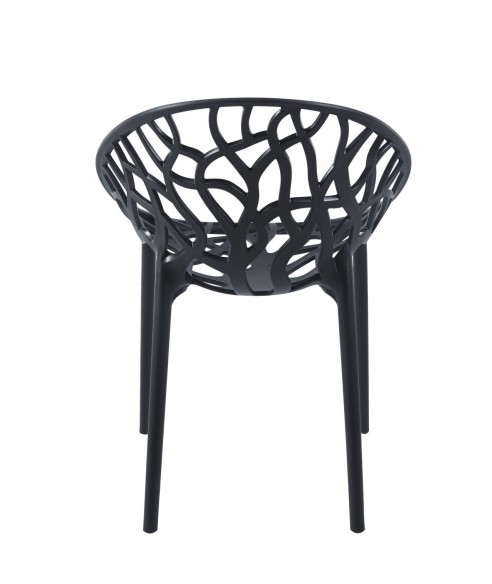 KRZESŁO DO SALONU I OGRODU POLIPROPYLEN KORAL CZARNE